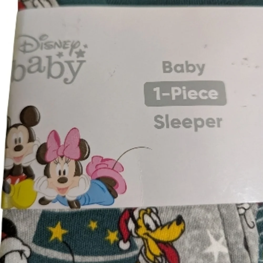 Disney Baby Sleep N Play 3-6 Month 1 Piece Mickey Gray Christmas